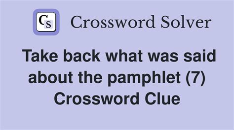 take back crossword clue